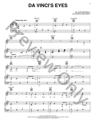 Da Vinci's Eyes piano sheet music cover